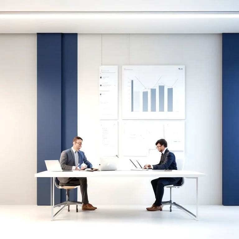 Lawyers consulting a startup founder in an office