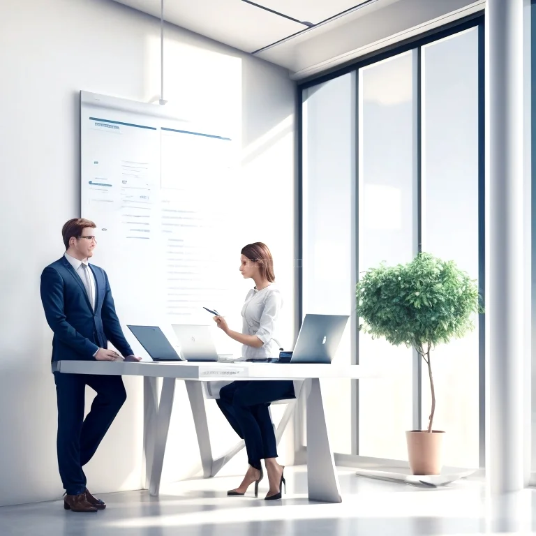 Client discussion in office